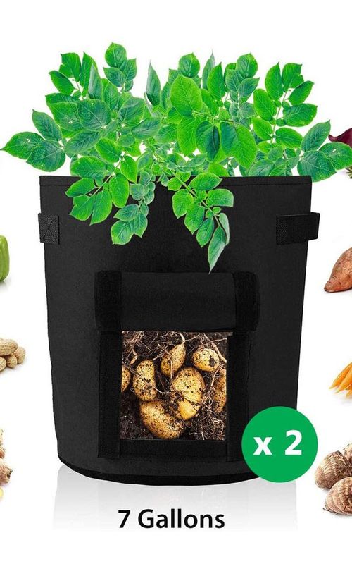 2 Pack Potato Growing Bags Photato Pot Vegetable Growing Container With Flap And Handles