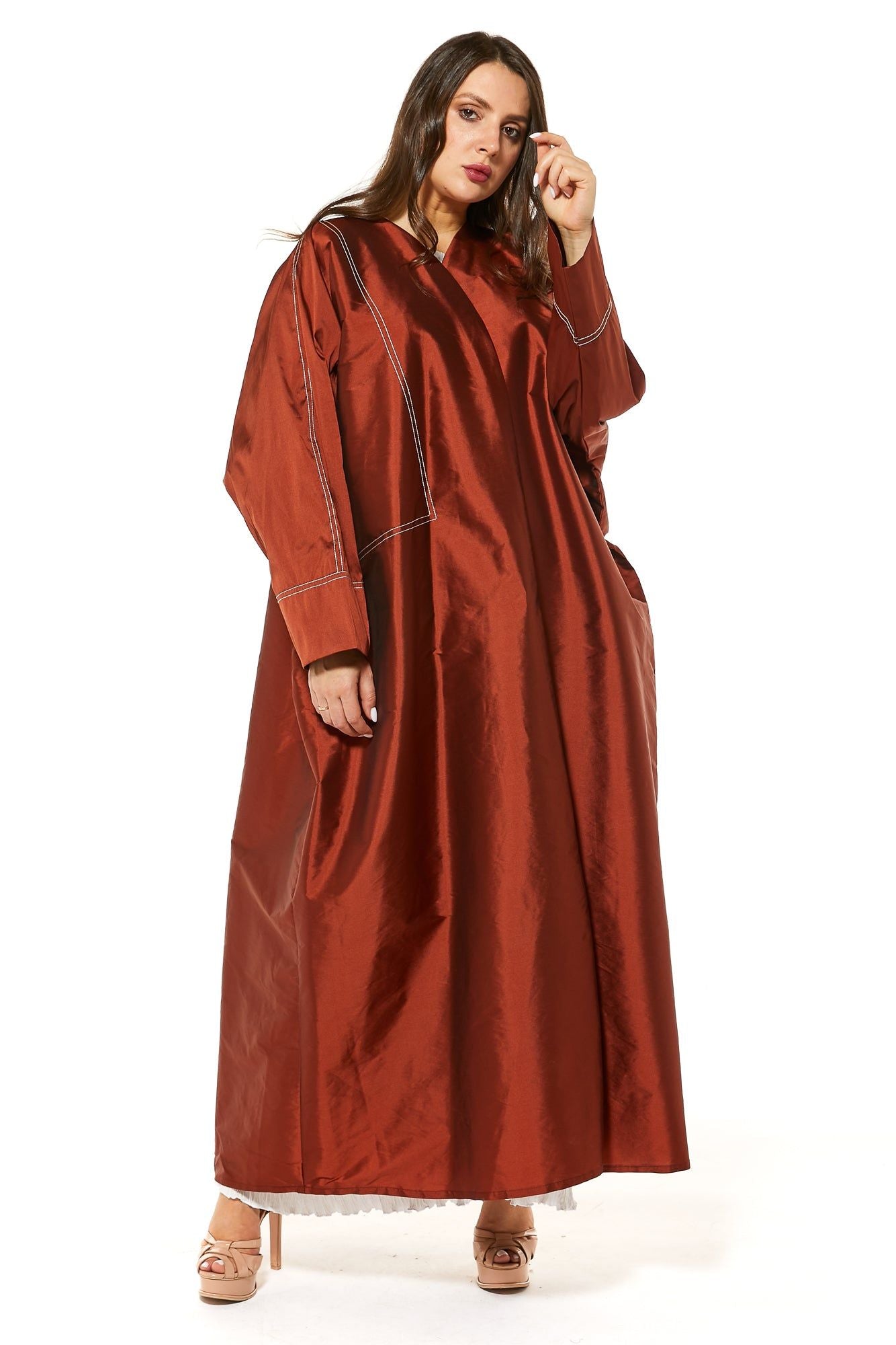 MOiSTREET Rust Tafta Abaya