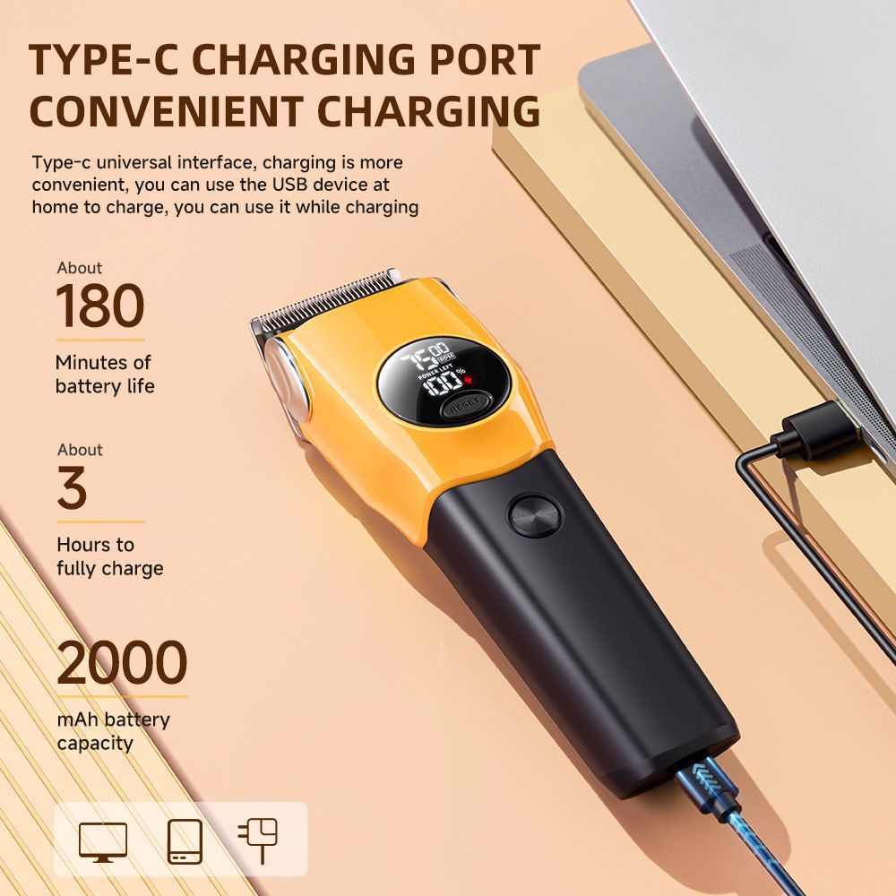Smart Pet Hair Clipper with LED Display