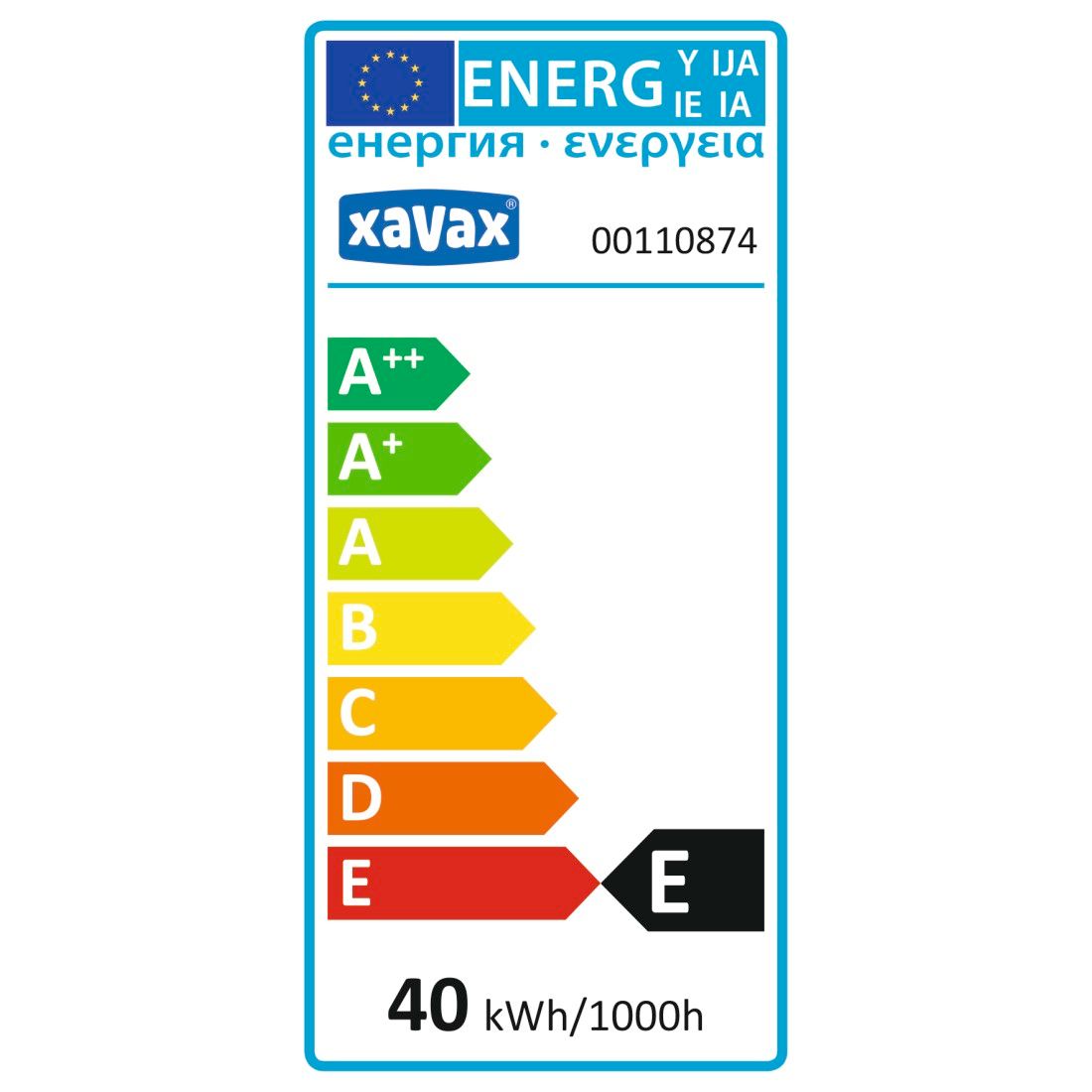 XAVAX 110874 Oven Lamp, 40W, 300°, E27, drop-shaped, clear