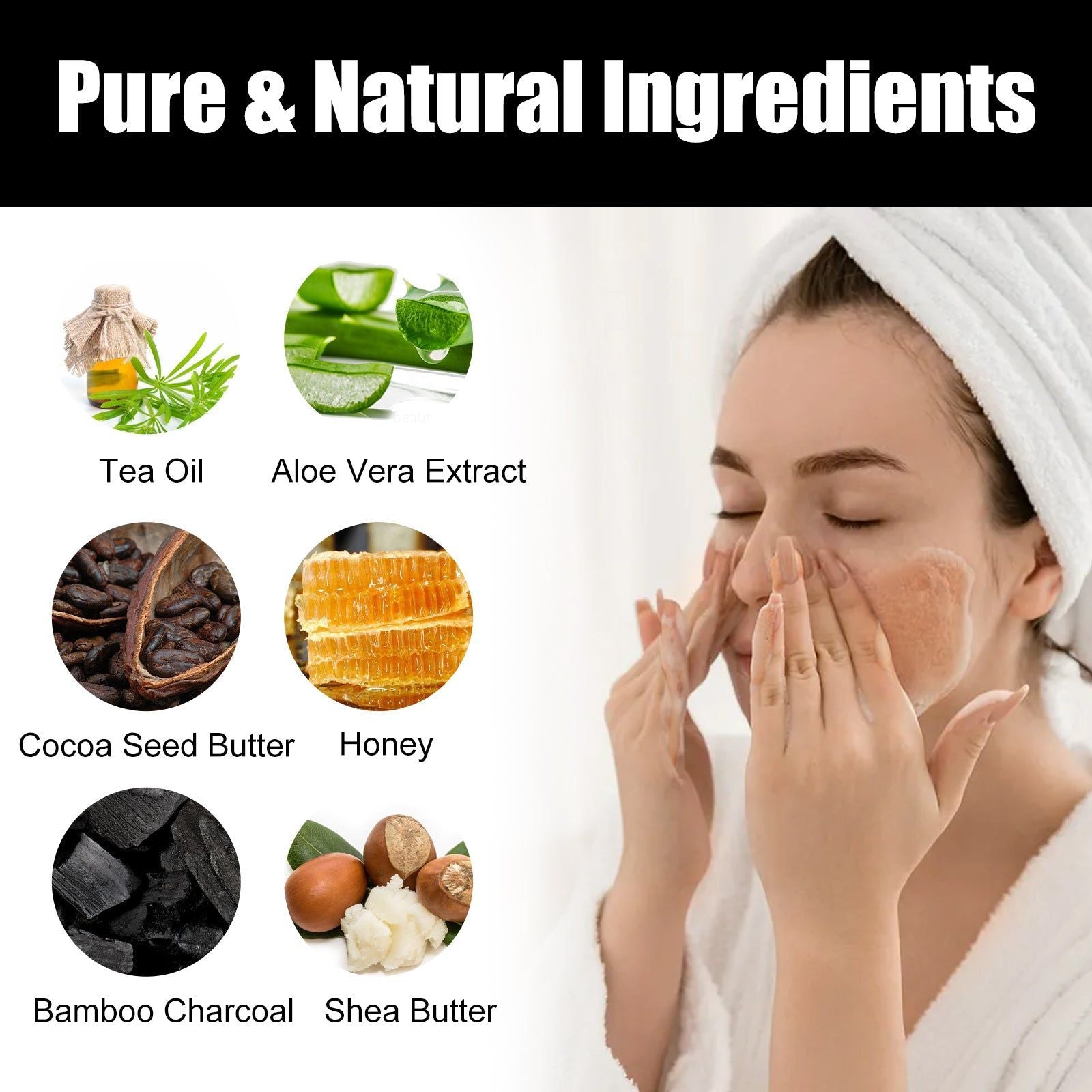 Black Soap for Acne, Pores, Moisturizing, Clear Skin, Body Black Soap, Natural Skincare ,100g