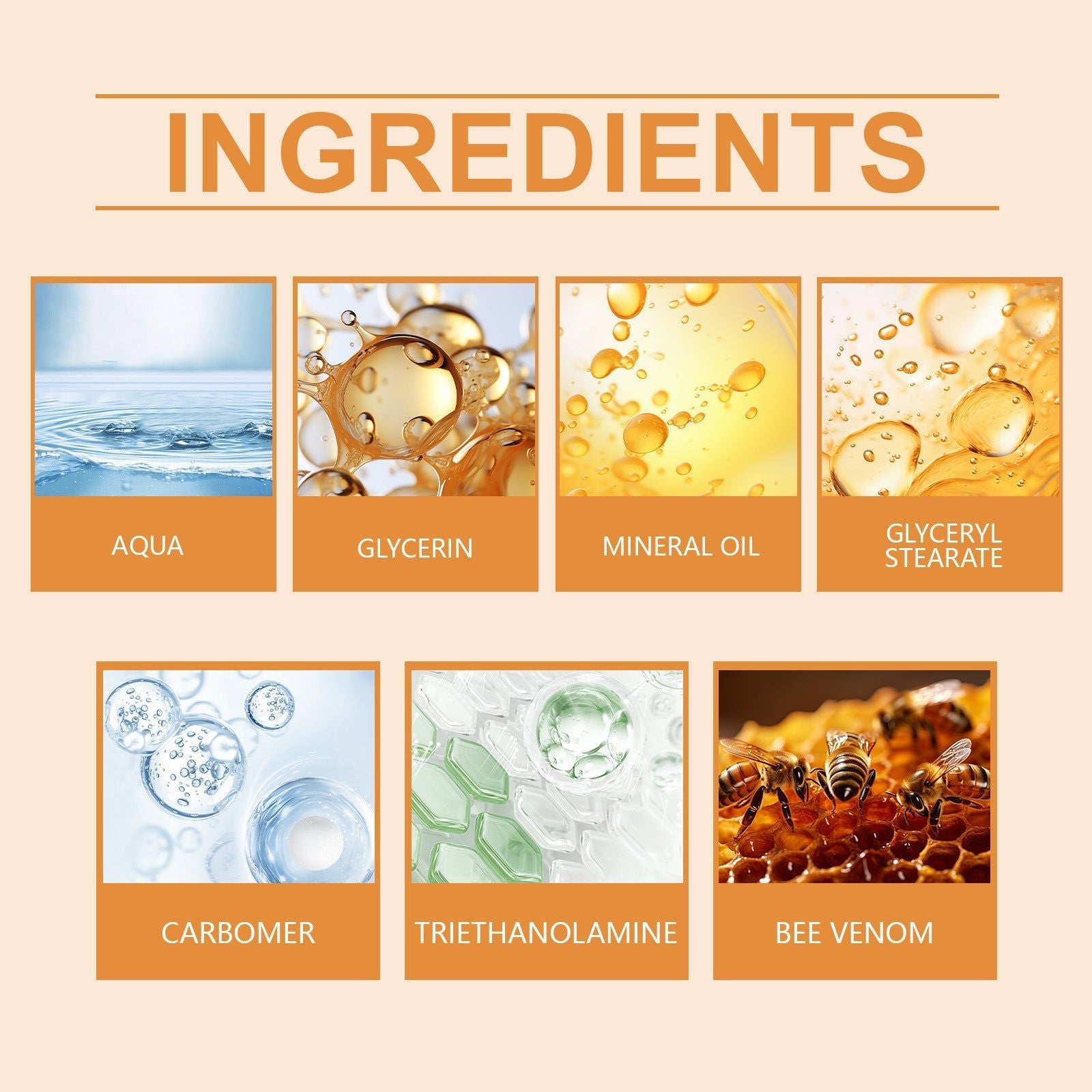 Bee Venom Moisturizer, Hydrating Skin Care, Natural Repair, Long-Lasting Moisturize ,30g