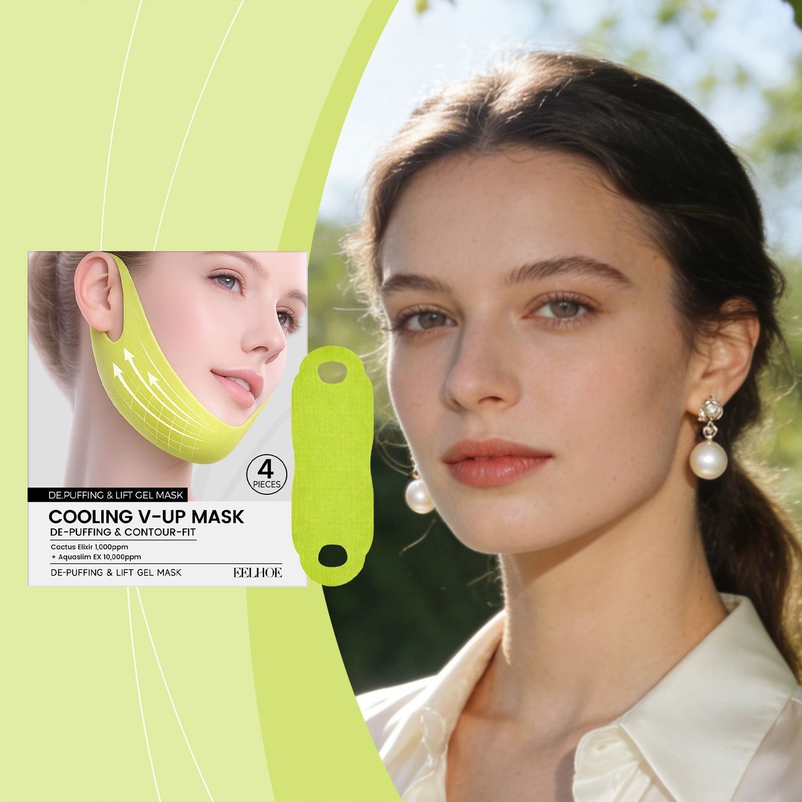 Lifting Sheet Face Mask with Ear Hooks 4pcs