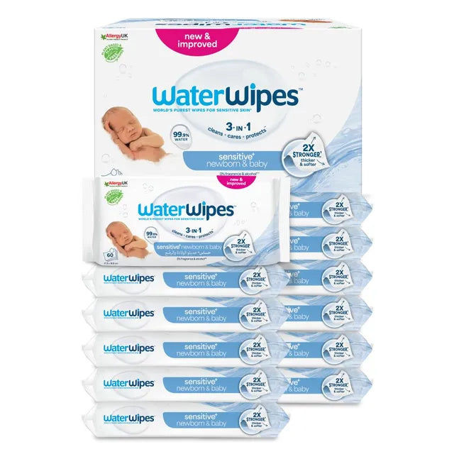 WaterWipes Pure Baby Wipes 720 Wipes – 12 Packs × 60