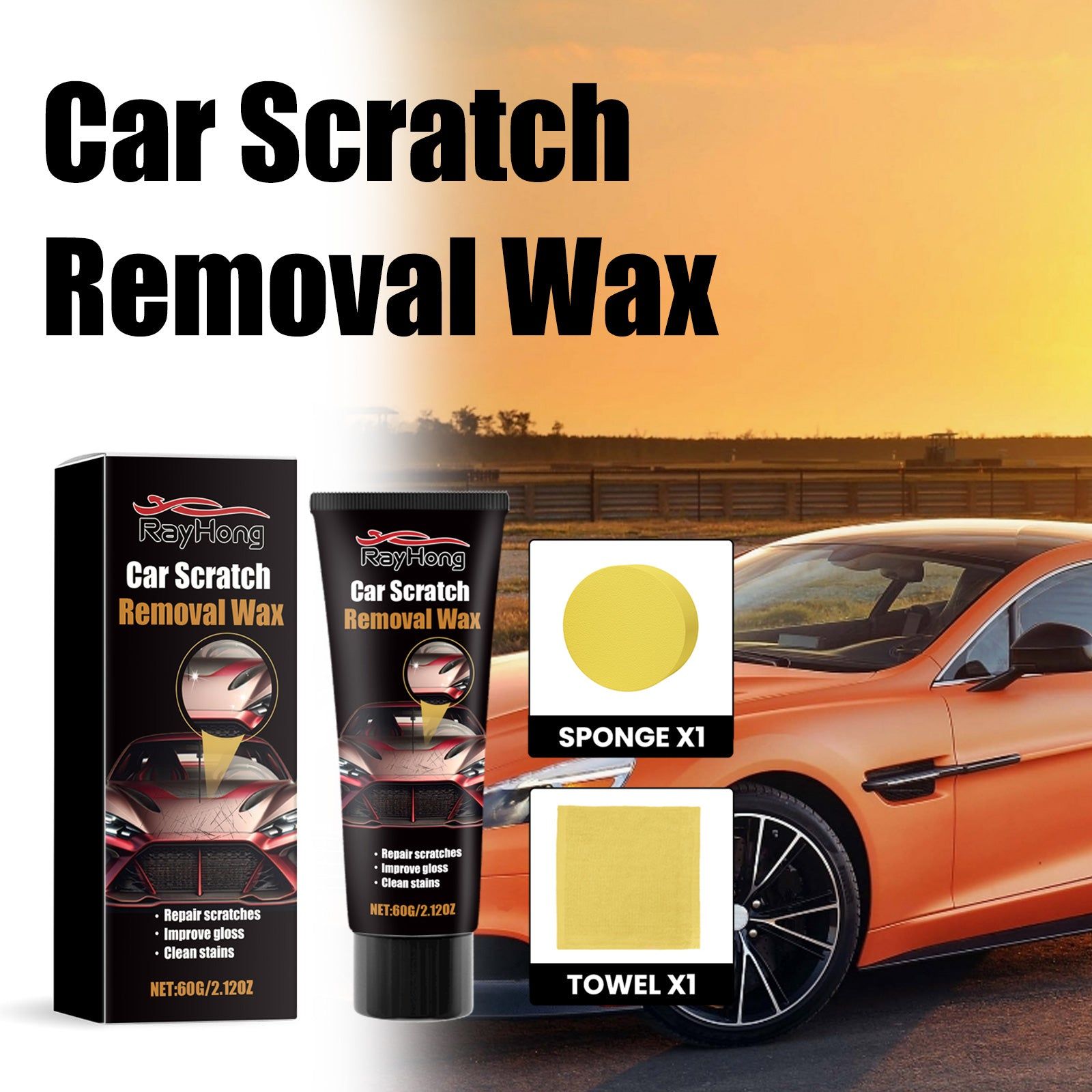 Best Car Scratch Repair Wax, Easy Paint Scratch Removal, Restores Shine, Automotive Body Polishing Kit ,1set