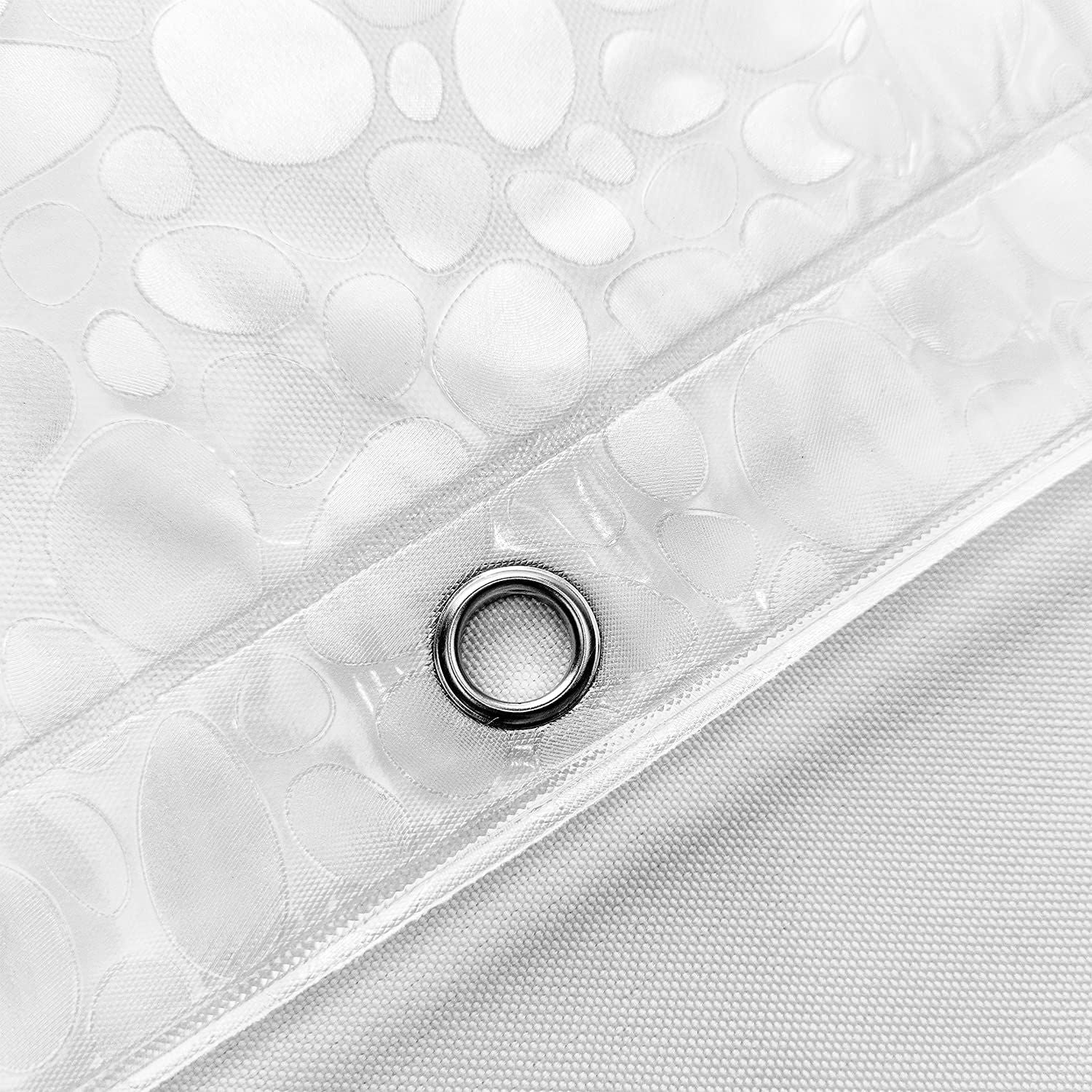 3D Printed Transparent PVC Shower Curtain With Hooks Waterproof Bath Decor