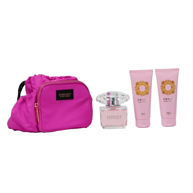 Versace Bright Crystal Edt 90Ml 3Pcs Bag Set