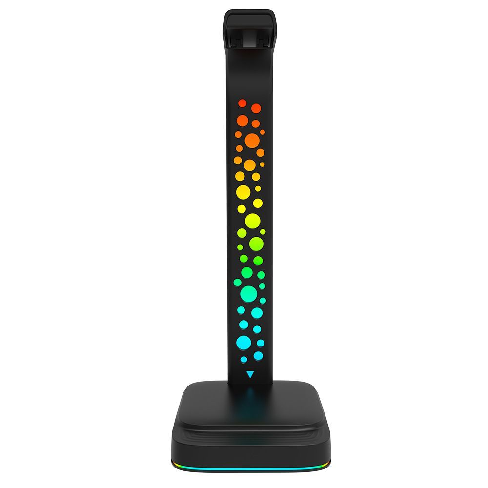 RGB Headphone Stand Gaming Headset Holder With 2 USB Charger And 3.5mm Port