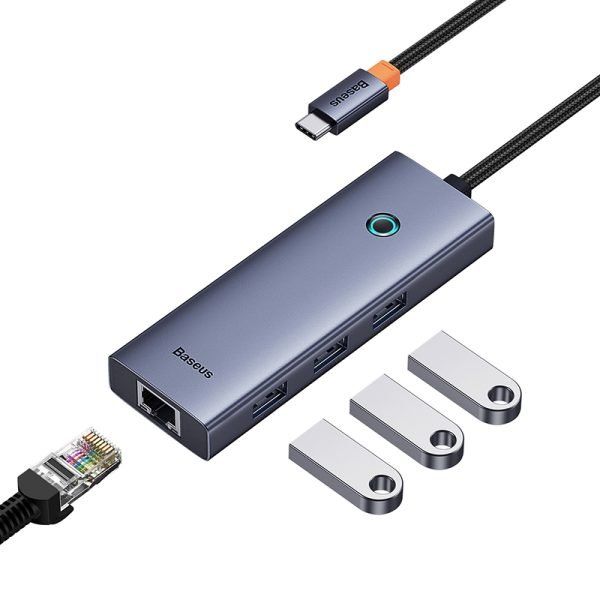 Baseus UltraJoy Series 4-Port USB HUB, Type-C to 4×USB 3.0, Space Grey, BA.B0005280A813-03.GY