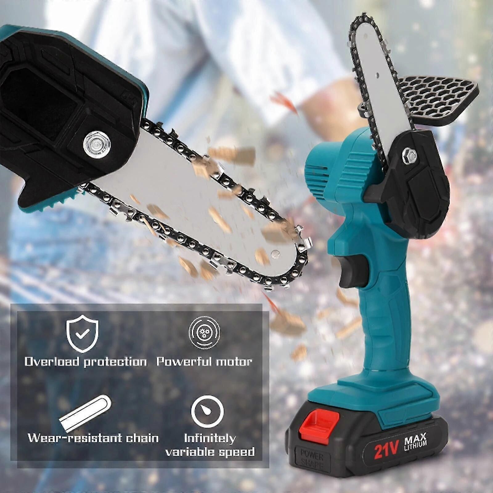 Rechargeable Small Electric Saw 21v Lithium Battery Portable Woodworking One-handed Electric Saw Mini Brushed Electric Chain Saw zxin