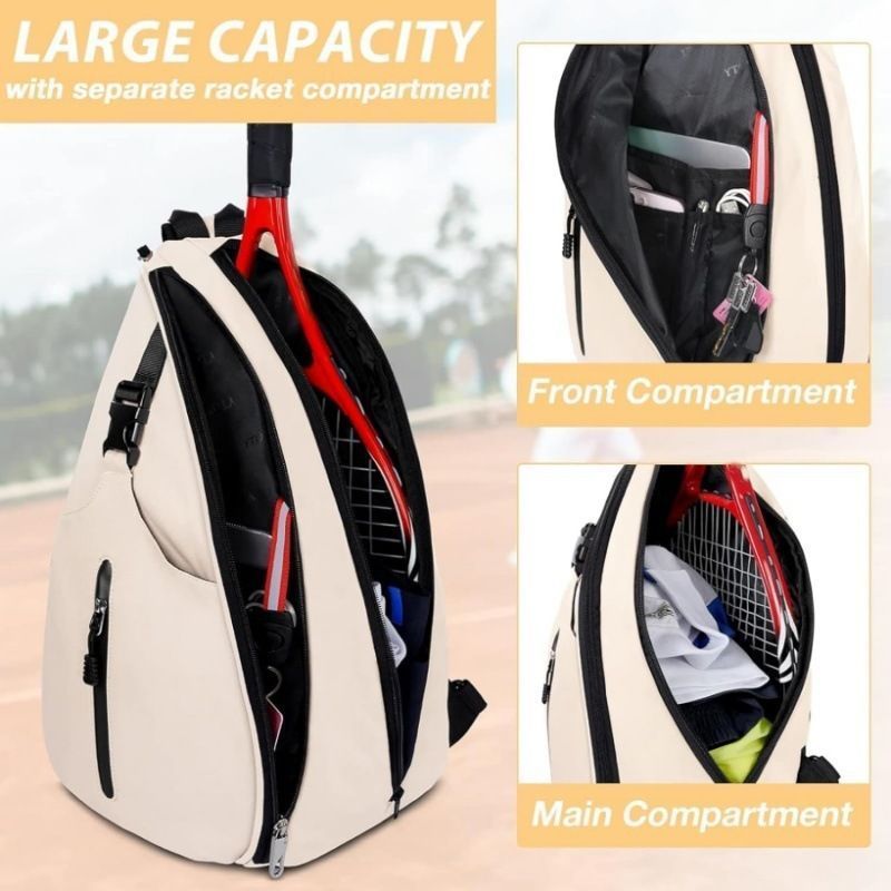 Tennis Sling Bag Water Resistant Tennis Crossbody Backpack for Men Women