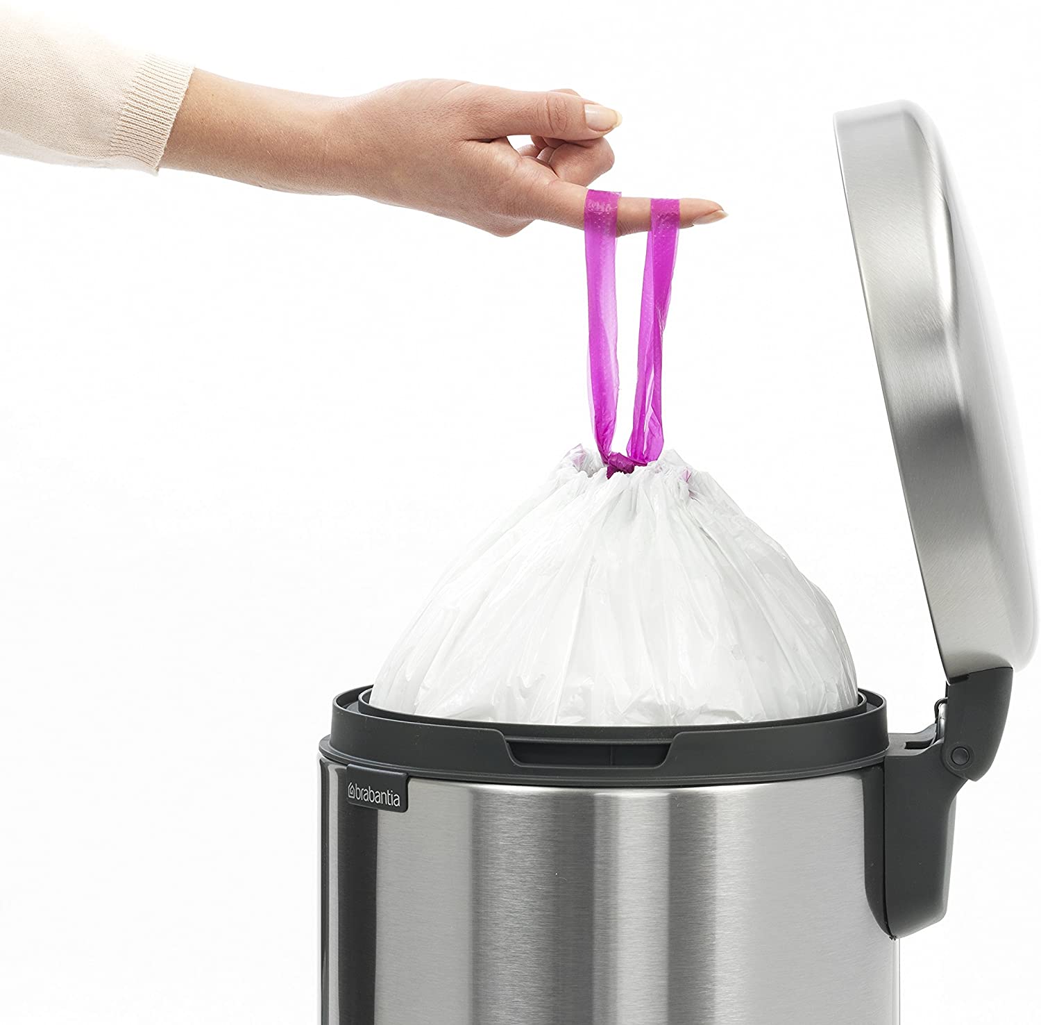 Brabantia 112041 Pedal Bin newIcon with Plastic Inner Bucket, 12 Litre - Matt Steel Fingerprint Proof