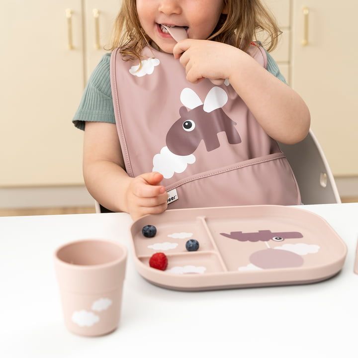 Done By Deer Foodie Compartment Plate Happy Clouds Powder