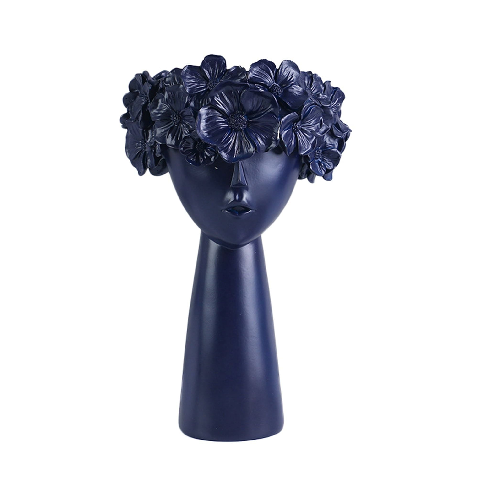 Creative Vase Girl Head Statue Planter Home Decor Resin Flower Pot Ornament