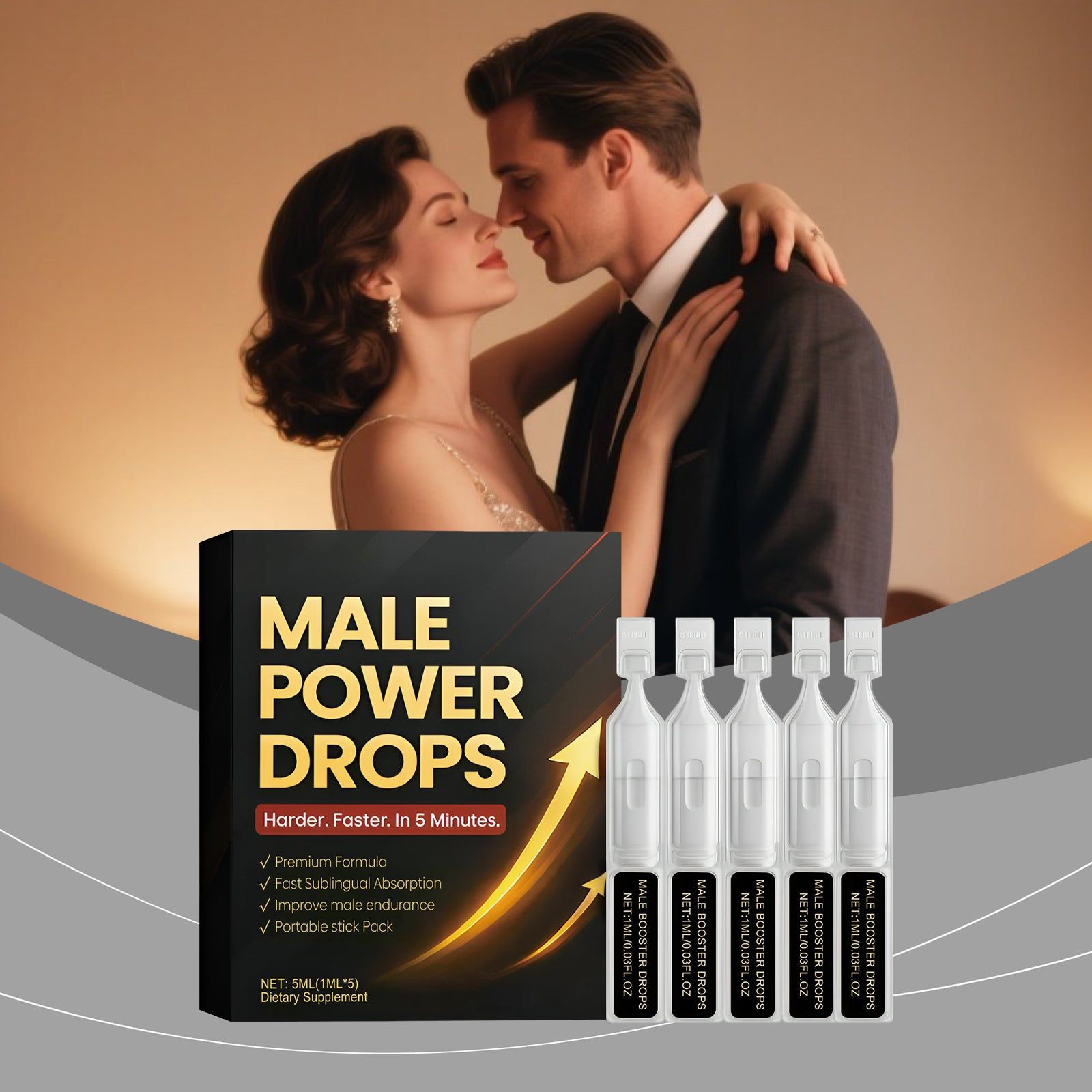 Boost Vitality with Male Body Care Drops, Enhance Energy, Rebuild Strength ,1 set