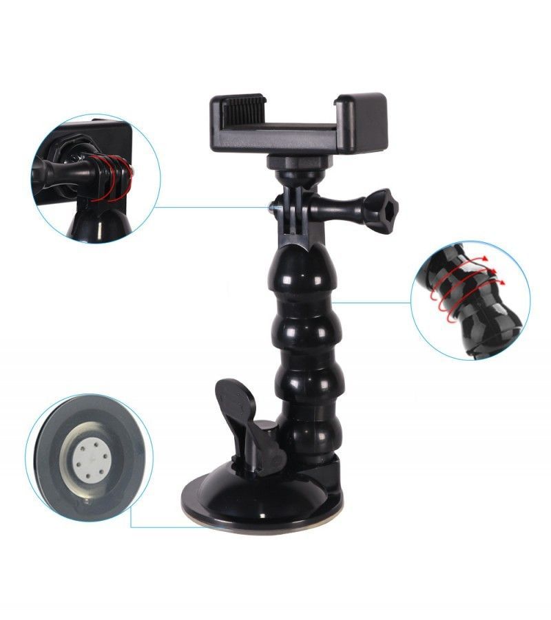 Car Phone Holder Driving Recorder Camera Phone  Flexible Snake Suction Cup Stand