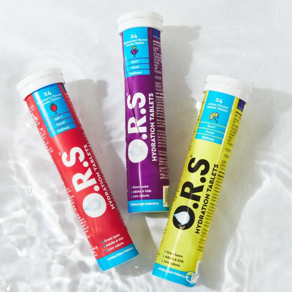 O.R.S بنكهة الفراولة 24 عبوة + O.R.S بنكهة الليمون 24 عبوة + O.R.S بنكهة الكشمش الأسود 24 عبوة