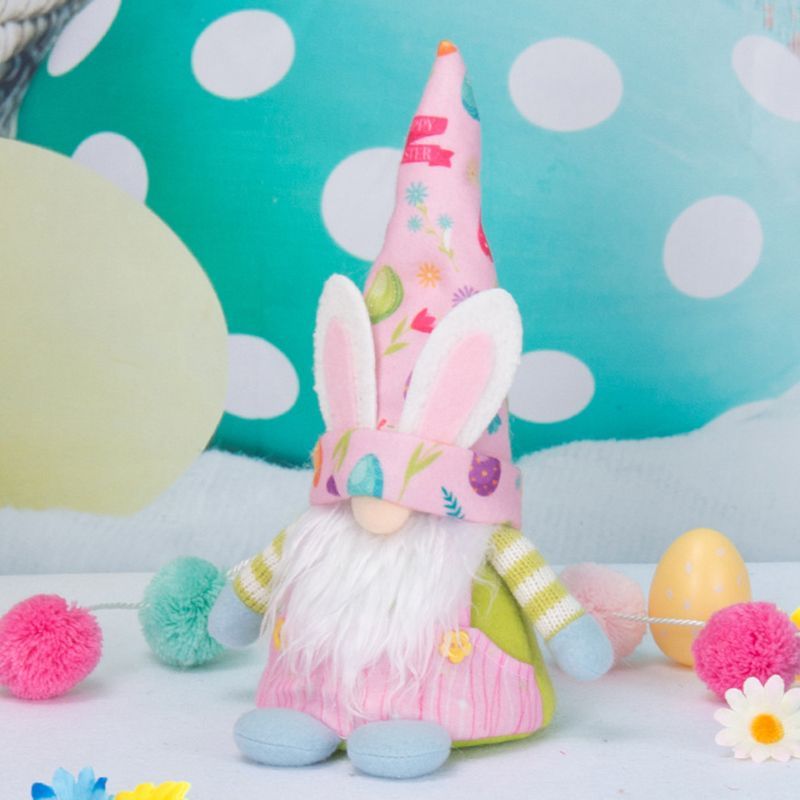 Easter Bunny Gnome Lighting Plush Doll Faceless Dwarf Ornament Holiday Decoration