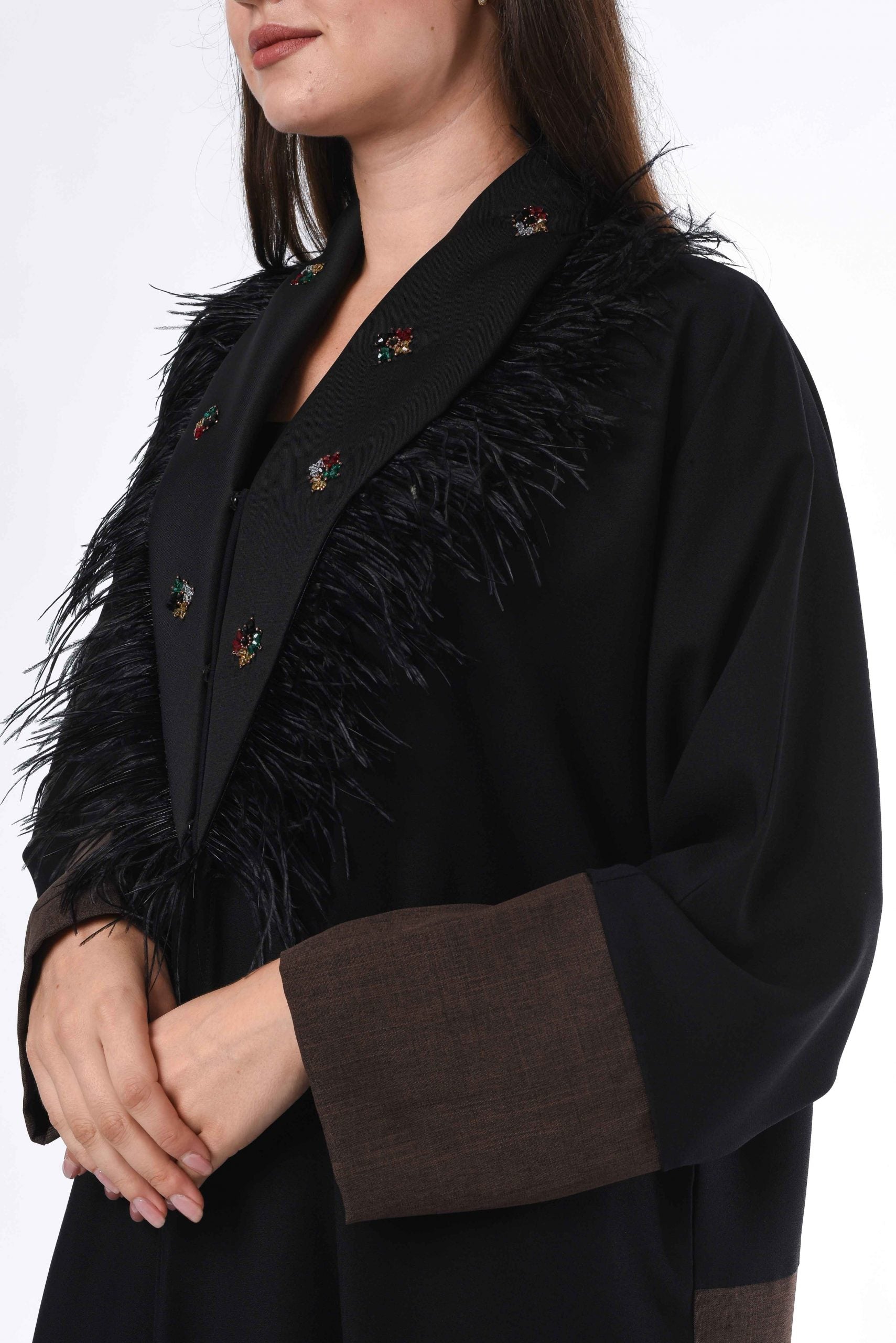 MOiSTREET Black Brown Color Abaya