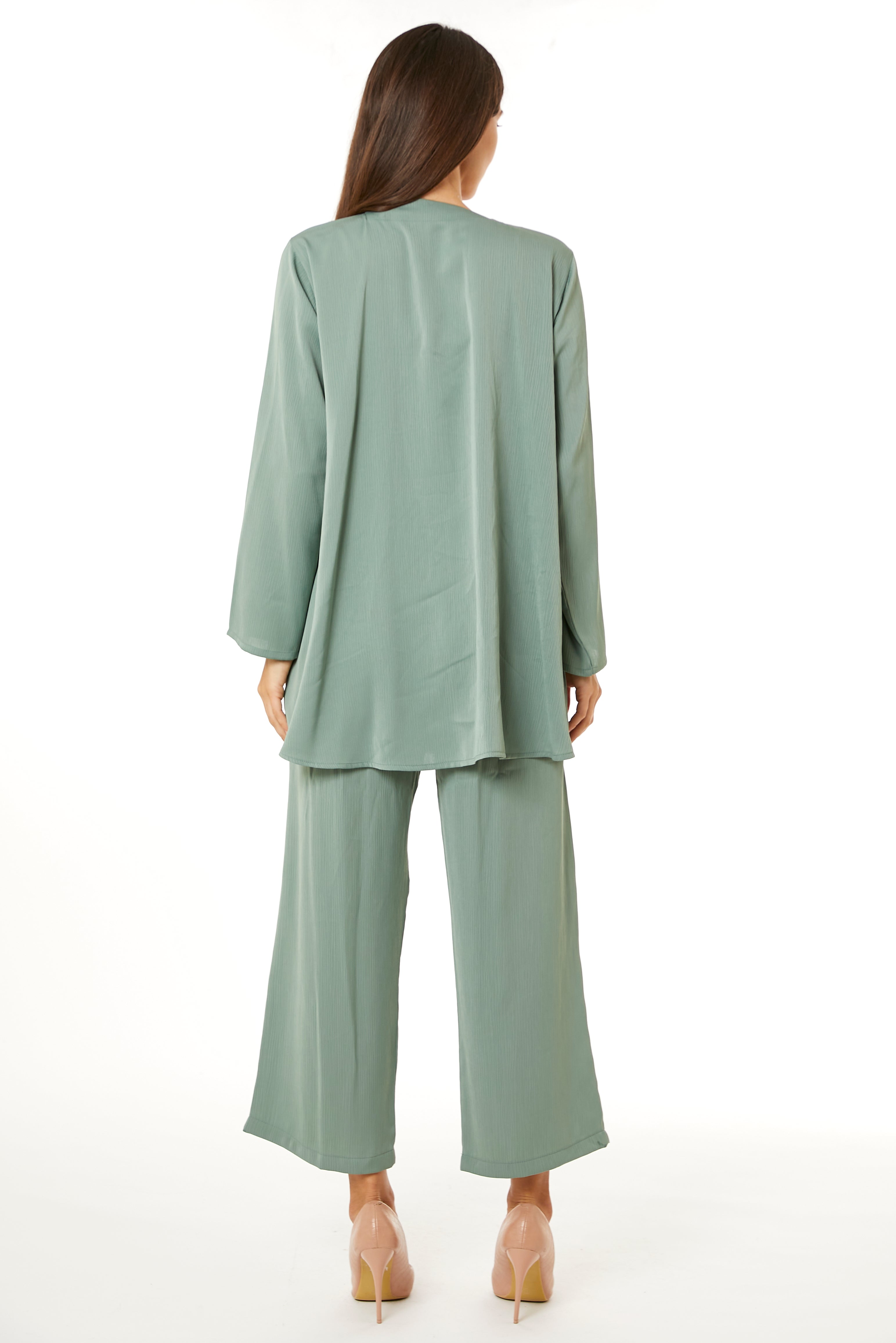 MOiSTREET Light Green Zoom Top and Pants Set