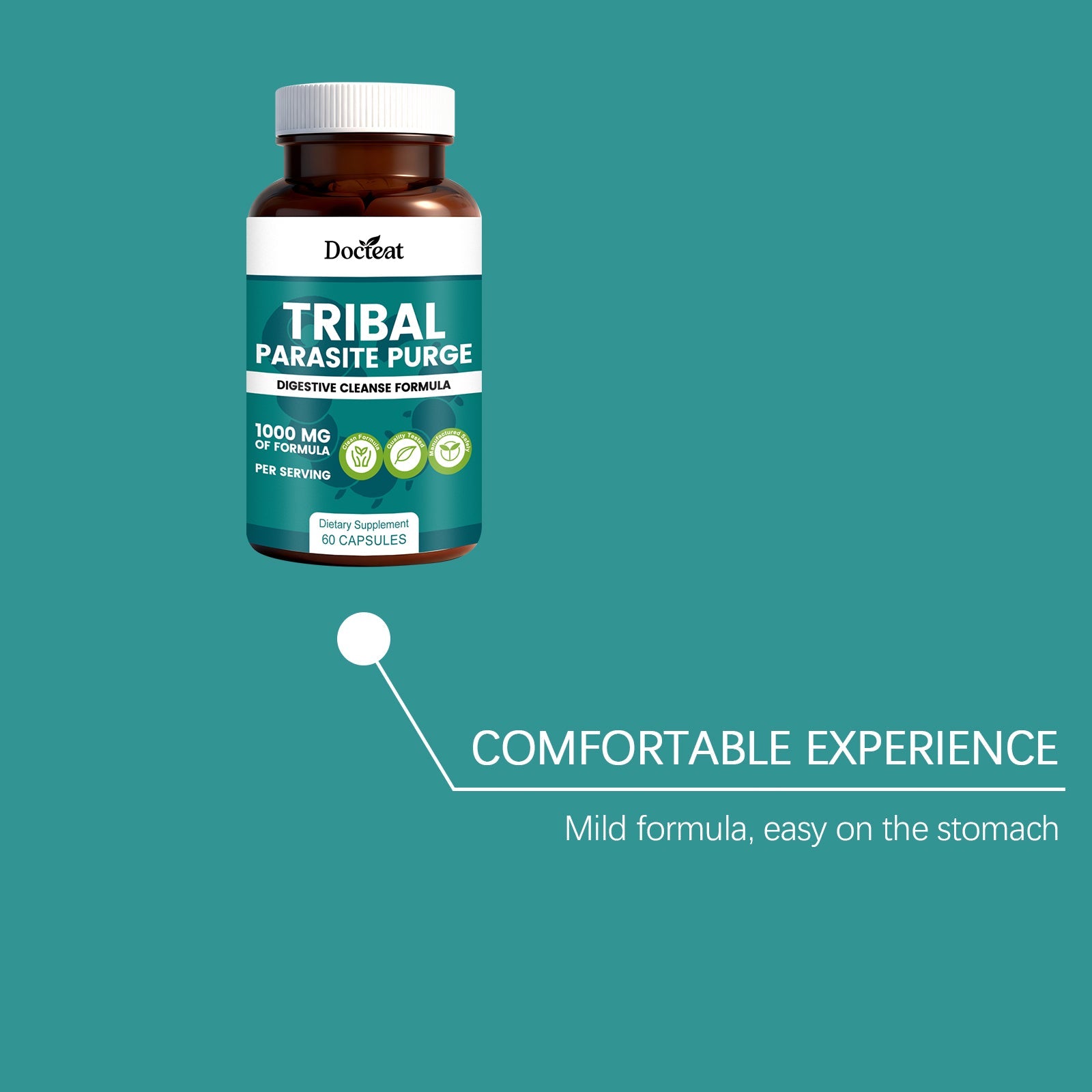 Boost Your Body Care, Daily Intestinal Support Capsules with Natural Ingredients ,60 capsules