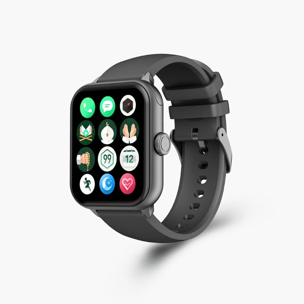 iQibla Qwatch S6 Islamic Smartwatch, 1.8-Inch Display, Prayer Times, Quran Audio & Health Tracking
