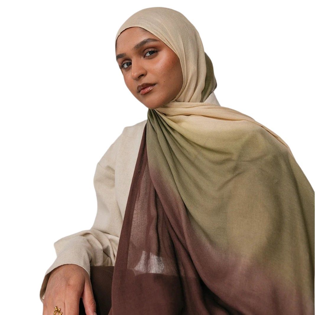Gradient Chiffon Hijab Scarf for Women Lightweight Long Shawl