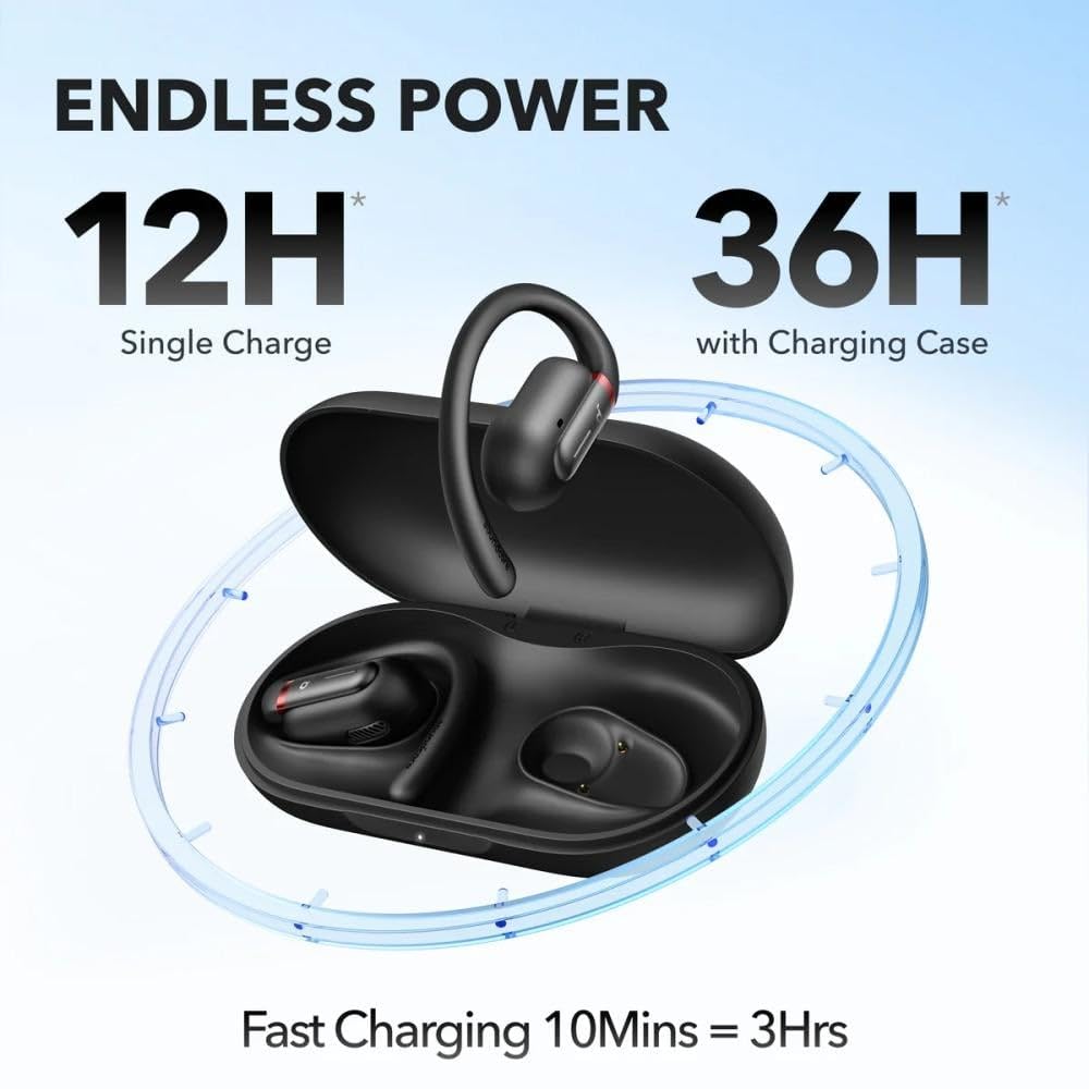 Anker Soundcore V30i Open-Ear Wireless Earbuds, Black