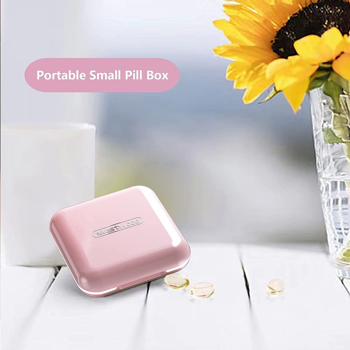 Daily Pill Case Small Pill Box Organizer Travel Medicine Container For Vitamins Fish Oils