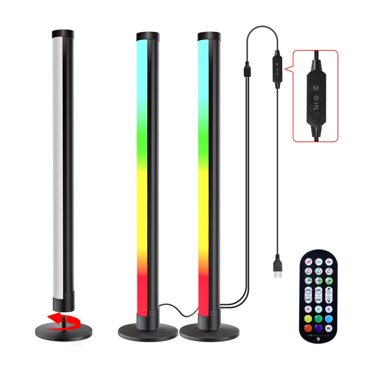 Rhythm Light Bar RGB Sound Control Pickup Lamp Bluetooth Atmosphere Light