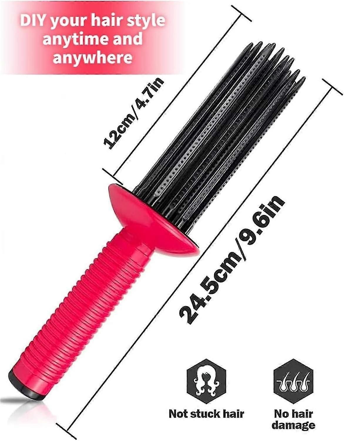 Hair Curler Hair Fluffy Curling Roll Comb, Hot Air Styling Brush Hair Styler For Curly Hair, Anti-slip Curling Iron Hairstyling Tools zxin
