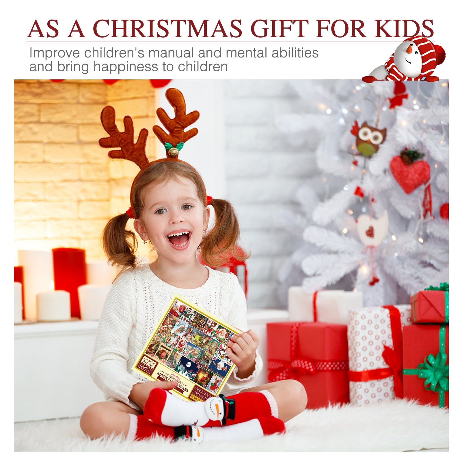Christmas Puzzle Advent Calendar, 24-Day Jigsaw Gift, Stress Relief, Cognitive Fun ,24 frames