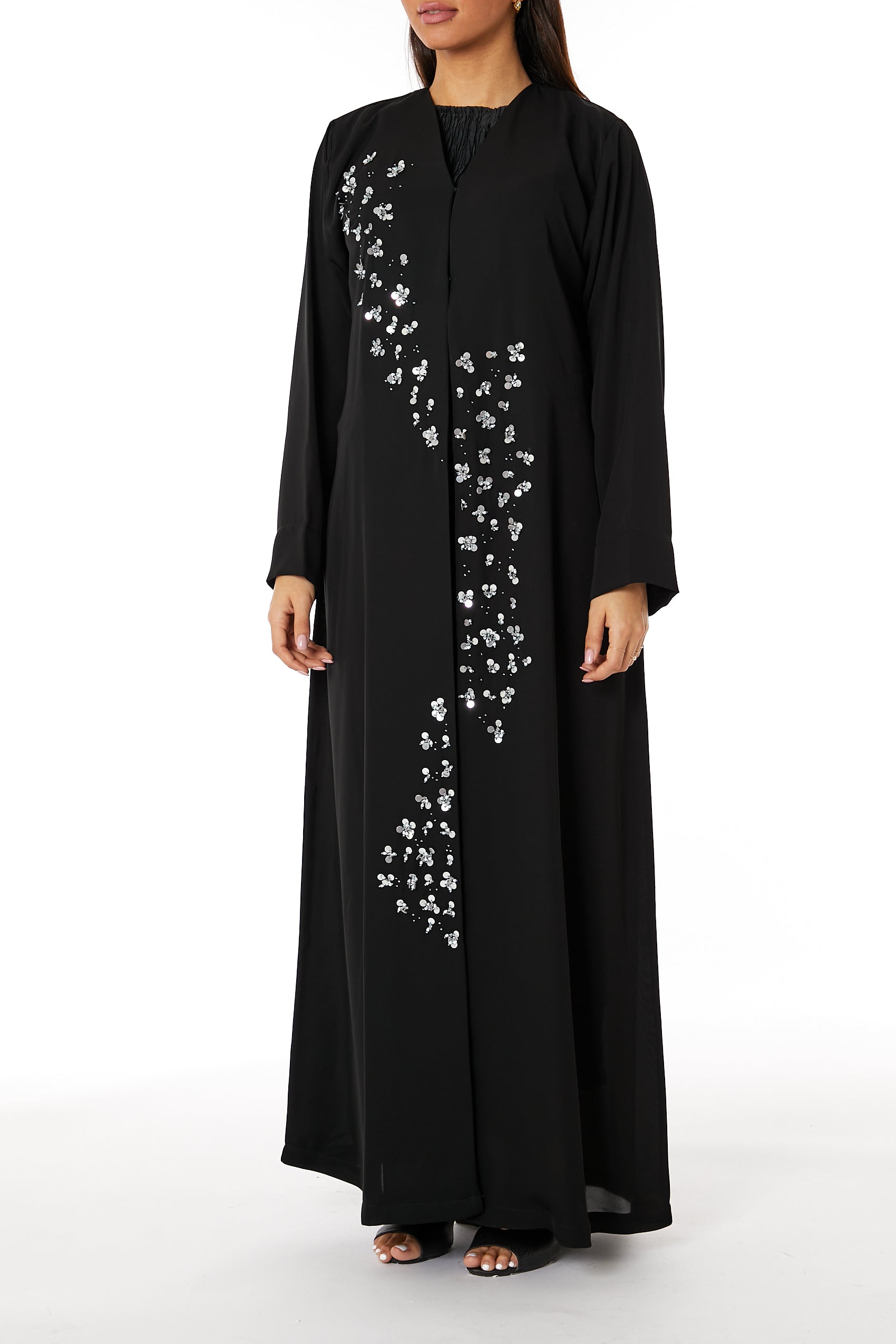 MOiSTREET Black Nida Embellished Abaya