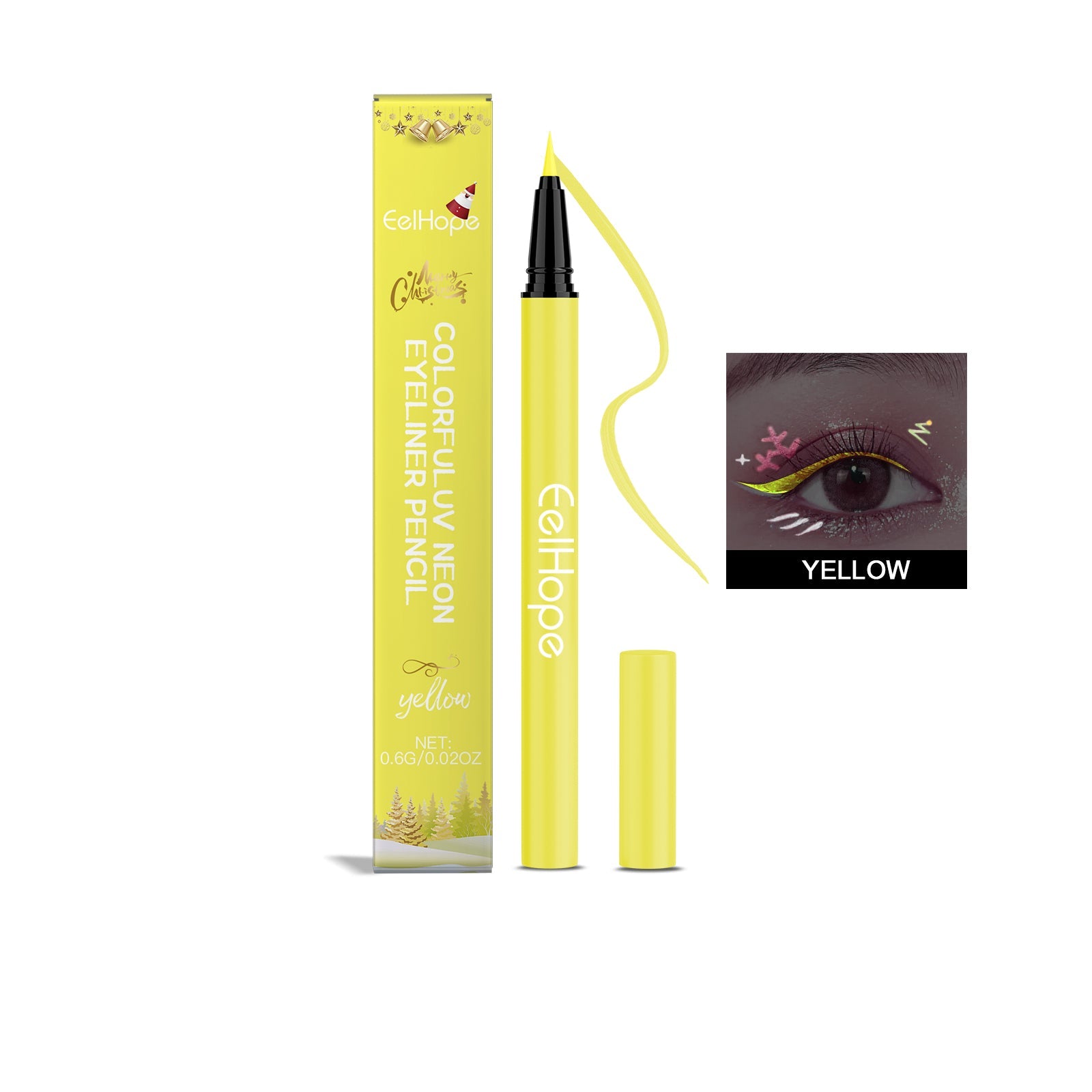 8-Color Neon UV Liquid Eyeliner, Long-Lasting, Quick-Dry, Perfect for Party Makeup ,0.6g