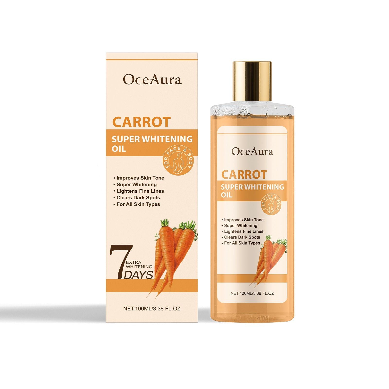 7 Day Body Care Oil, Deep Moisturizer, Natural Skin Brightening, Hydrating Massage Essential ,100ml
