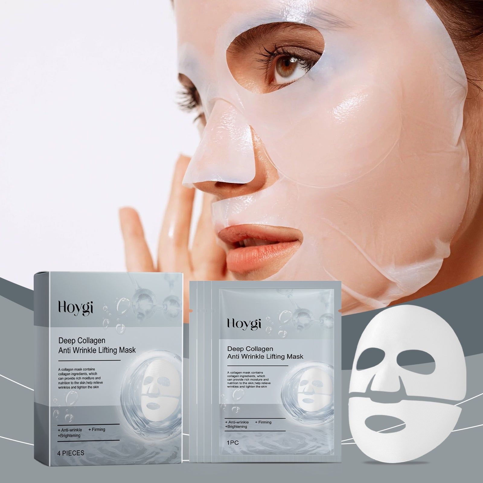 Collagen Anti-Wrinkle Mask, Deep Moisturize, Hydrate, Firm & Reduce Fine Lines ,4pcs