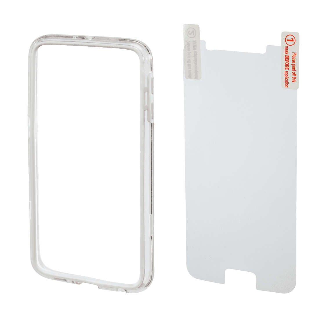 HAMA 136735 غطاء "حامي الحواف" لهاتف Samsung Galaxy S6 + واقي شاشة، أبيض