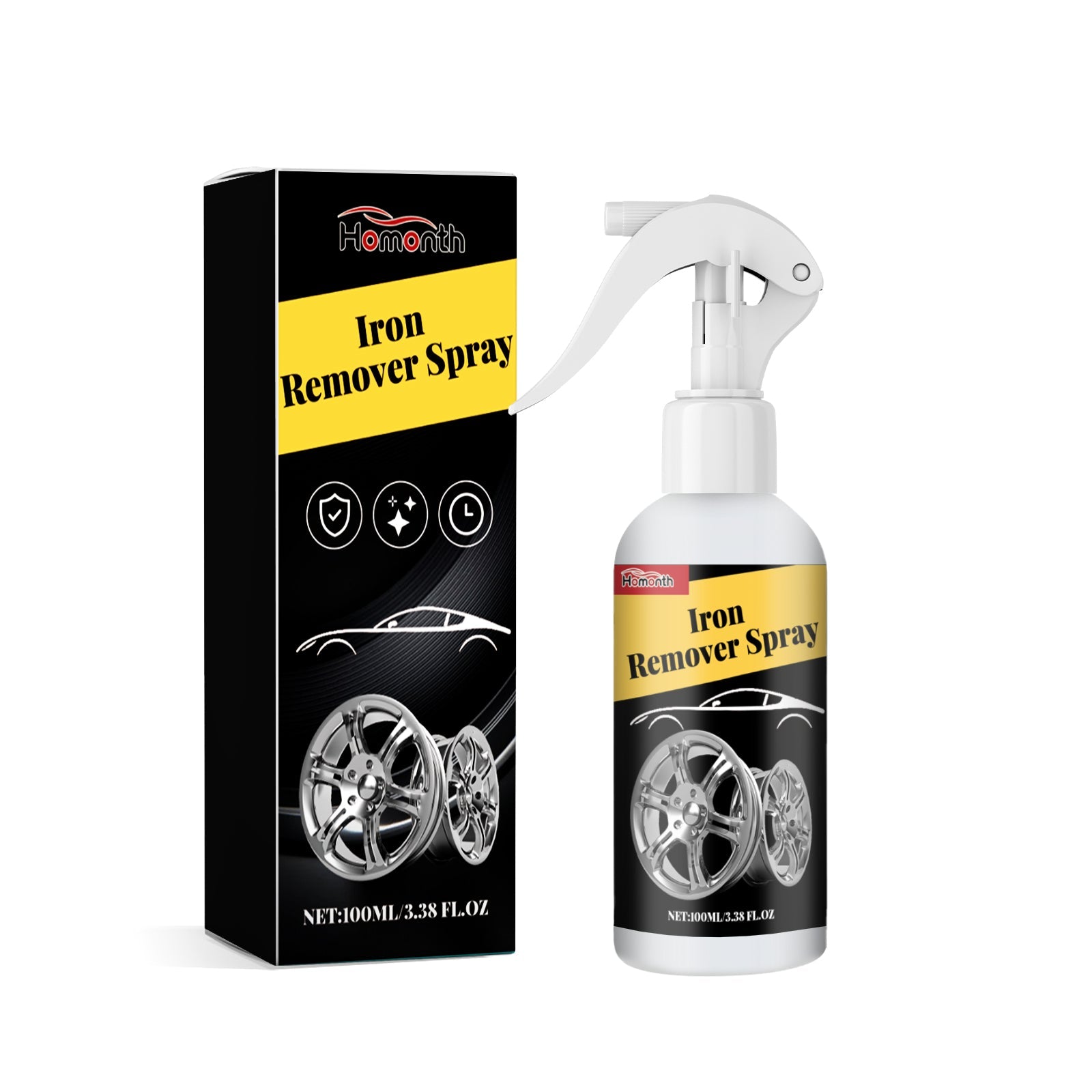 Car Cleaning Iron Remover Spray, Rust & Dirt Remover, Easy Auto Wheel Cleaning ,100ml