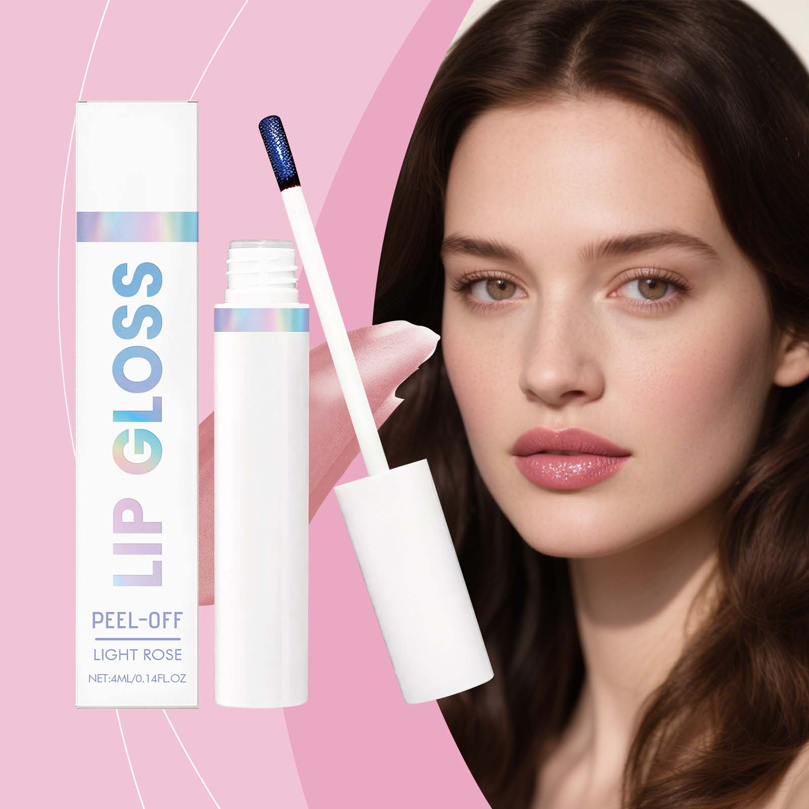 Peel-Off Lip Gloss, Long-Lasting Lip Makeup, Nourishing, No Fading, Trendy Lip Gloss ,4ml