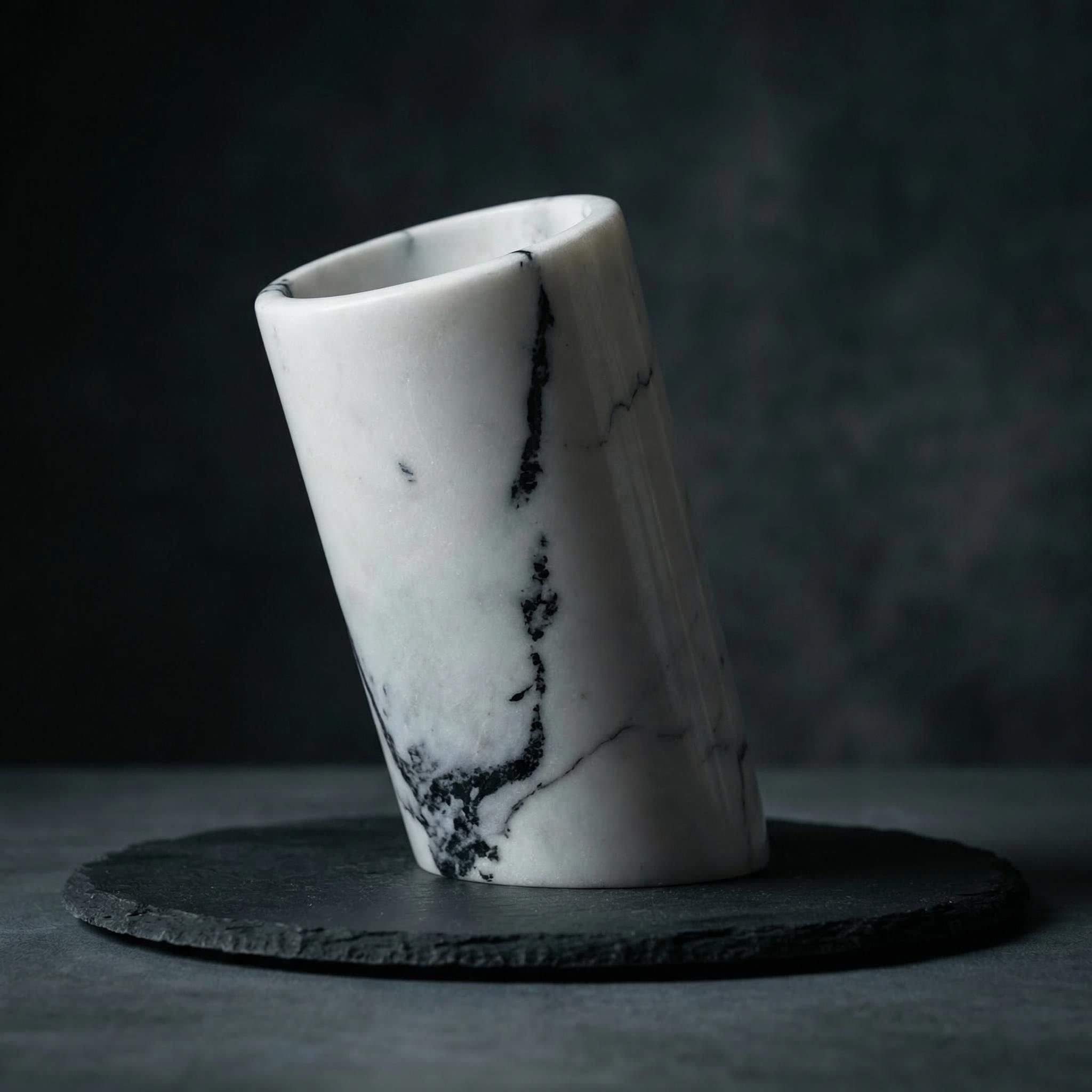 White Marble Wine Chiller Natural Stone Bottle Cooler Luxury Bar Decor