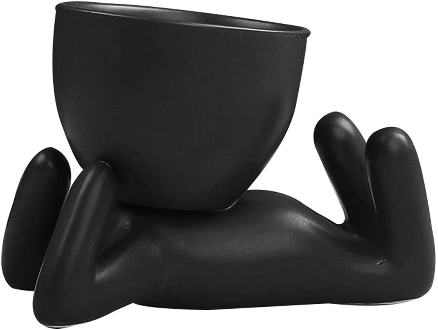 Mini-family Flowerpot Human Being Shape Ceramic Desktop Planter Container For Succulents