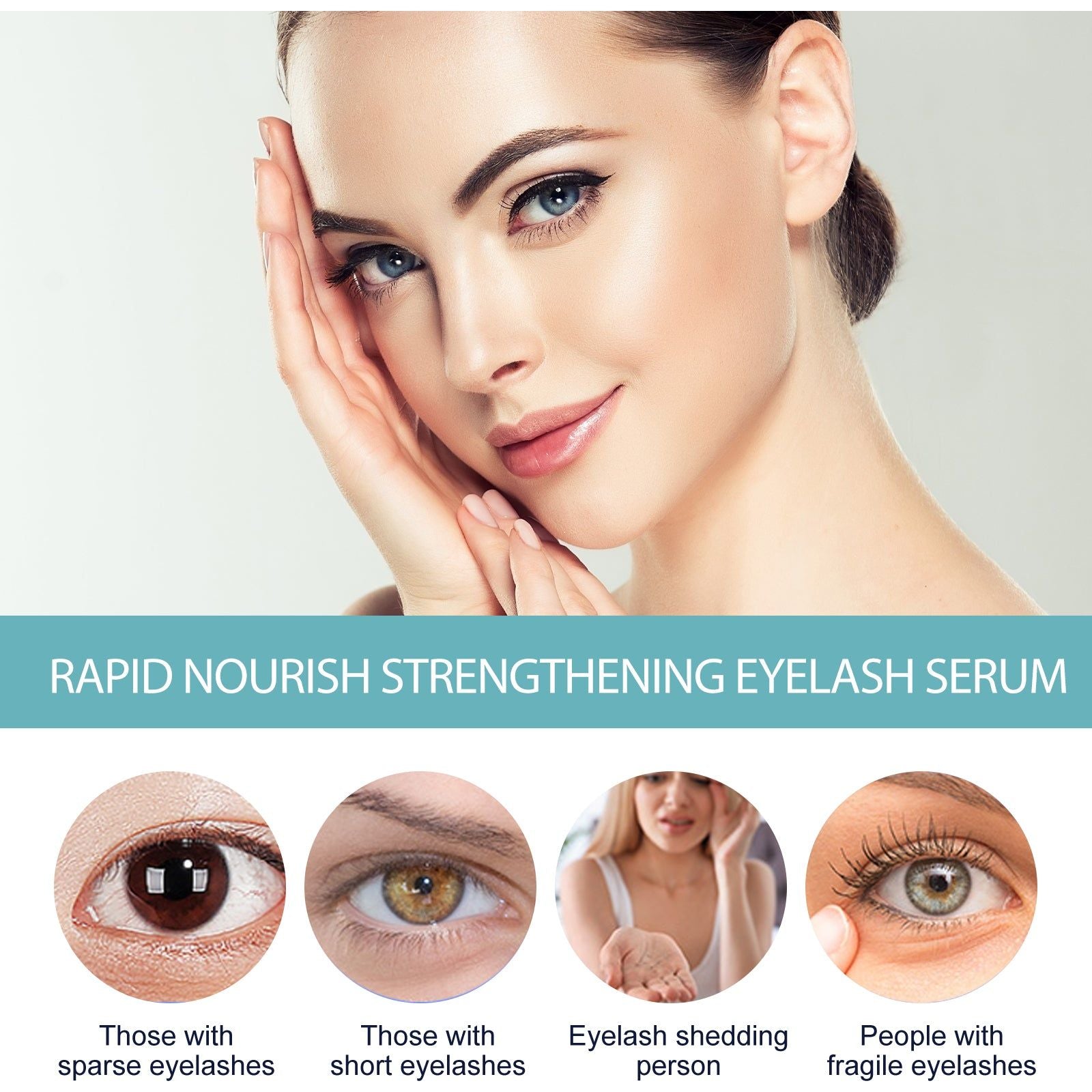Eyelash Serum for Slender, Curled, Natural, Voluminous, Lash Growth ,30ml