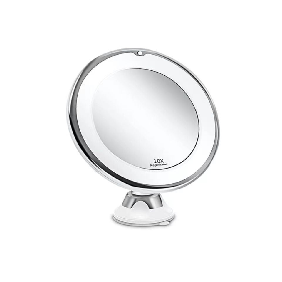 LED Illuminated Desktop Makeup Mirror 10 x Magnification Usb Rechargable