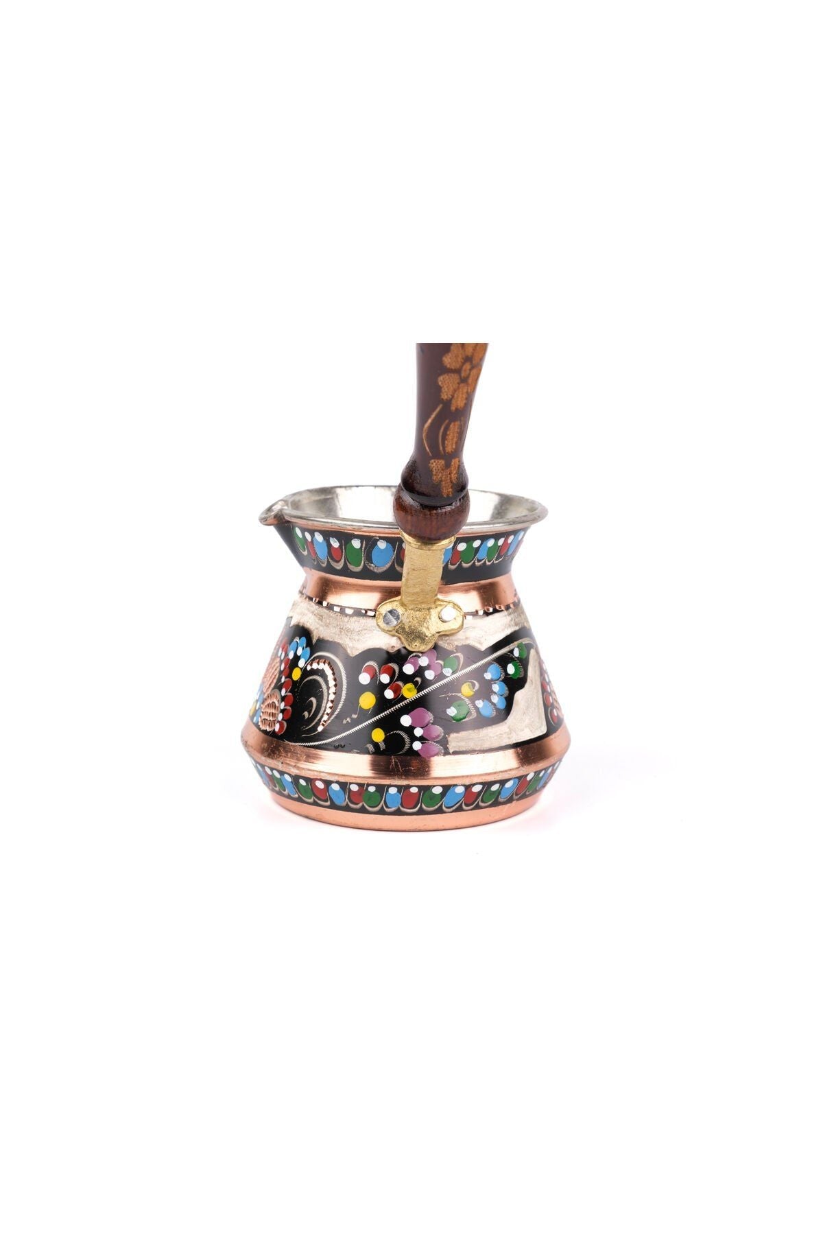 Authentic Hand-Engraved Copper Turkish Coffee Pot - "Tombik" Style - 4 Person Capacity