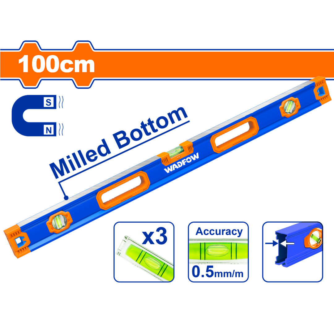 WADFOW Spirit Level with Magnets, 3 Vials