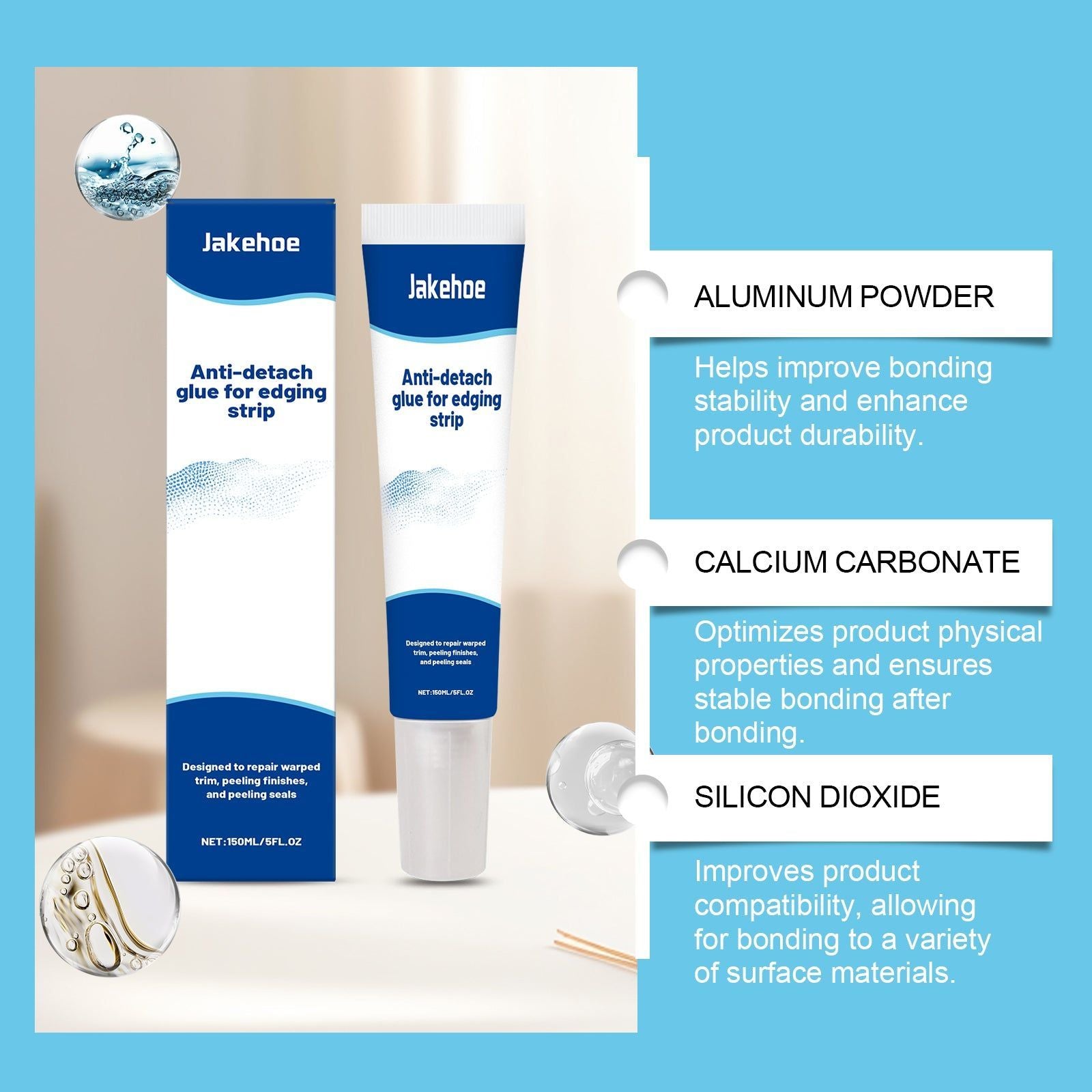 Anti-Drop Edge Banding Glue for Home Care, Repair Cracks, Multi-Material, Easy Fix ,150ml