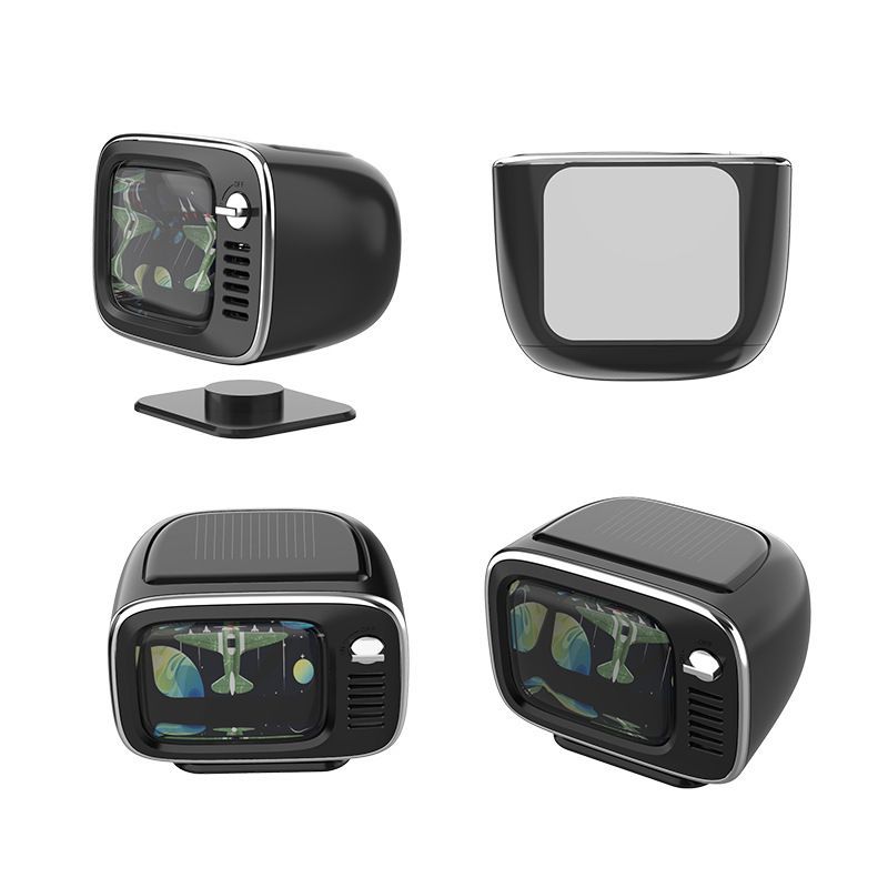 Retro TV Shape Car Perfume Solar Powered Car Aromatherapy Decorative Ornament