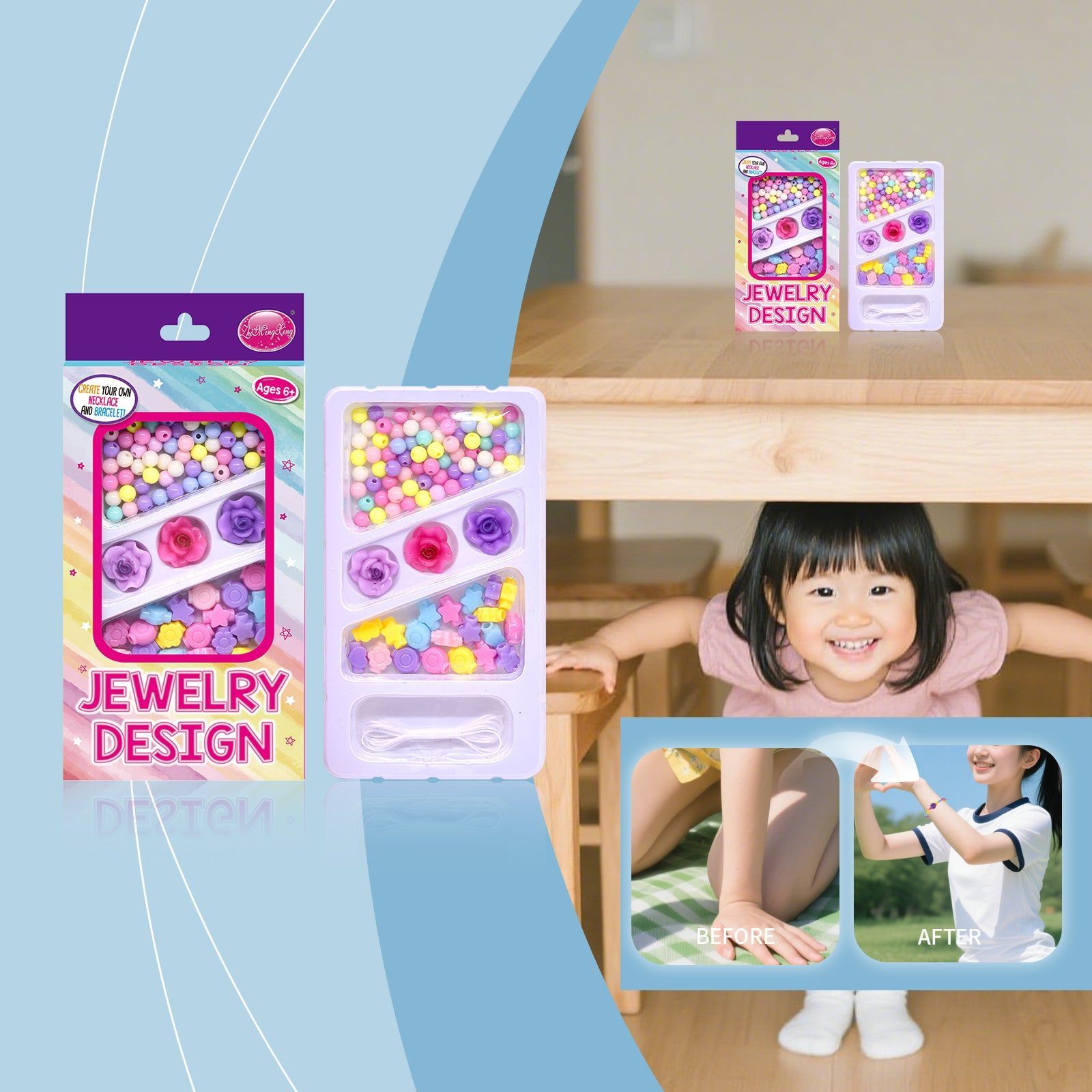 Creative Kids Bracelet Set, DIY Jewelry Kit for Parent-Child Fun, Safe and Educational ,1 set