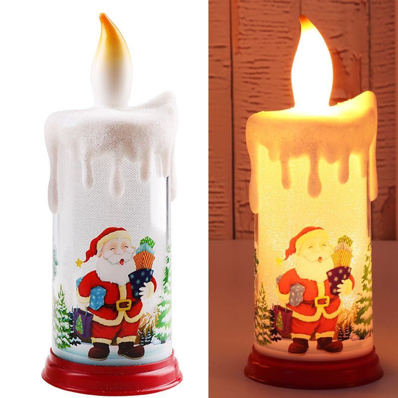 Santa Claus Night Light Christmas Decoration Simulation Flame Candle LED Lamp