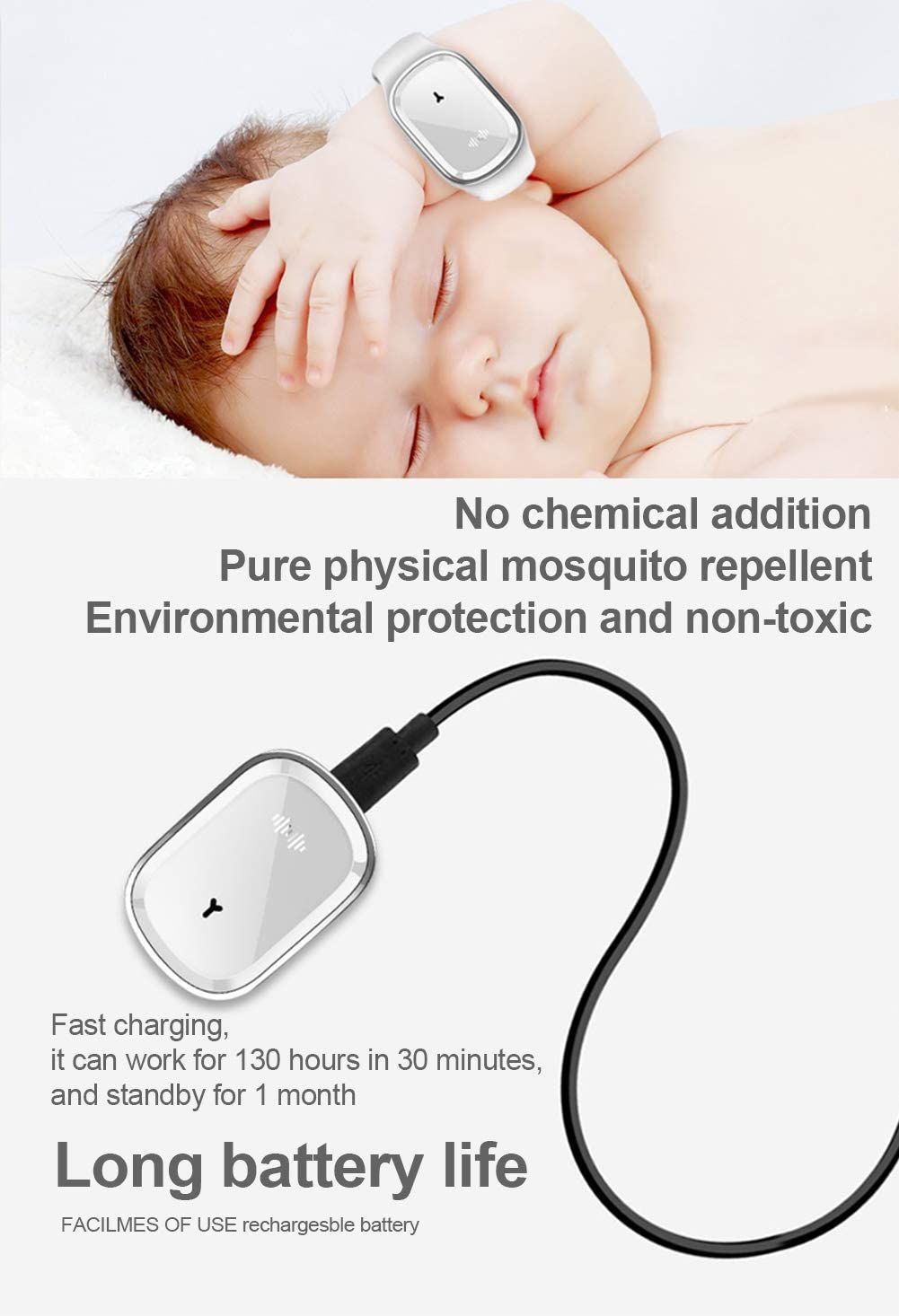 M1 Electronic Ultrasonic Mosquito Repellent Bracelet Anti Mosquito Watch Outdoor